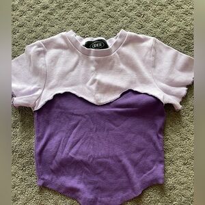 Cute Light and Dark Purple Cider Crop Top!